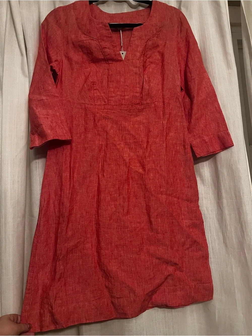 NWT Boden 100% Linen Mollie Tunic Coral Dress Lightweight Breathable - Picture 6 of 10